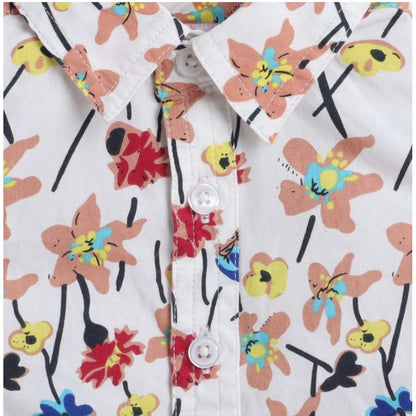 Generic Boy's Cotton Blend Printed Short Sleeve Shirt (MultiColor)