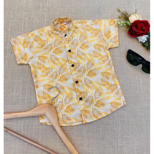 Generic Boy's Cotton Blend Printed Short Sleeve Shirt (MultiColor)