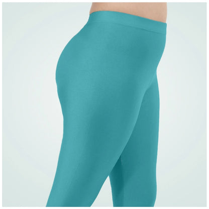 Generic Women's Cotton Blended Solid Shimmer Ankle leggings (Blue)