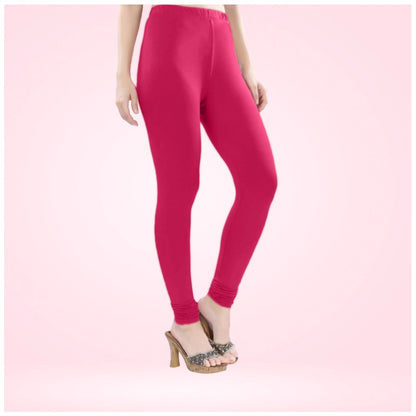 Generic Women's Cotton Blended Solid Churidar leggings (Rani)