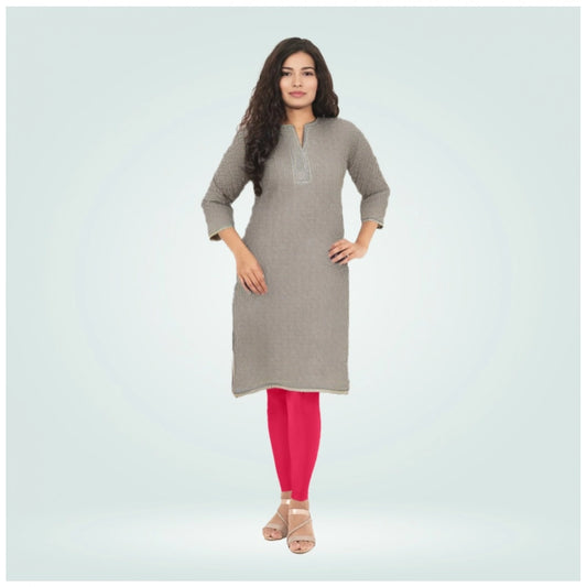 Generic Women's Cotton Blended Solid Shimmer Ankle leggings (Rani)