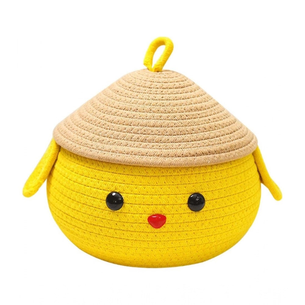 Generic Cotton Gudda Pack of 1 Storage Basket For Clothes (Yellow)