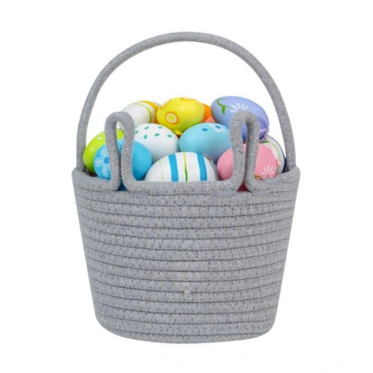 Generic Cotton Toy Bucket Pack of 1 Storage Basket For Clothes (Grey)