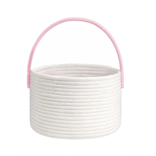 Generic Cotton Bucket Inch Pack of 1 Storage Basket For Clothes (White)