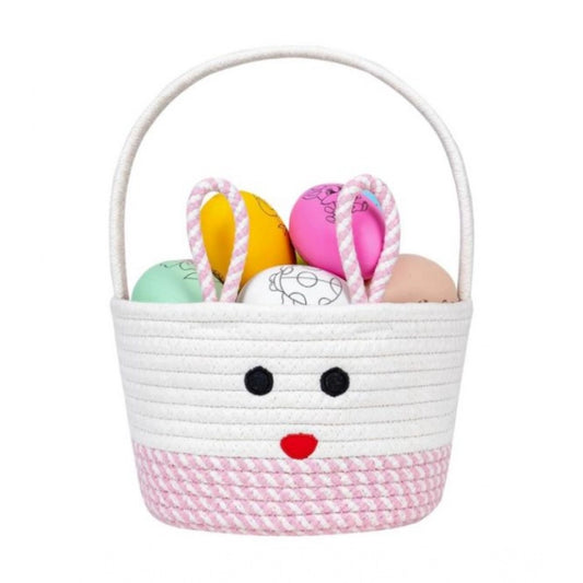 Generic Cotton Mix Toy Bucket Pack of 1 Storage Basket For Clothes (Pink)