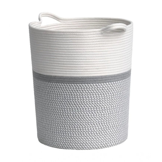 Generic Cotton Laundry Basket Pack of 1 Storage Basket For Clothes (Grey)