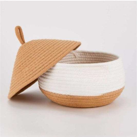 Generic Cotton Gudda Pack of 1 Storage Basket For Clothes (White)