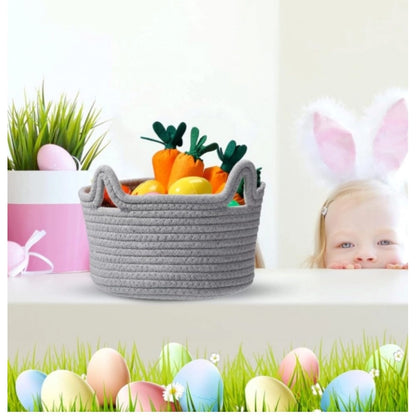 Generic Cotton Cat Basket Inch Pack of 1 Storage Basket For Clothes (Grey)