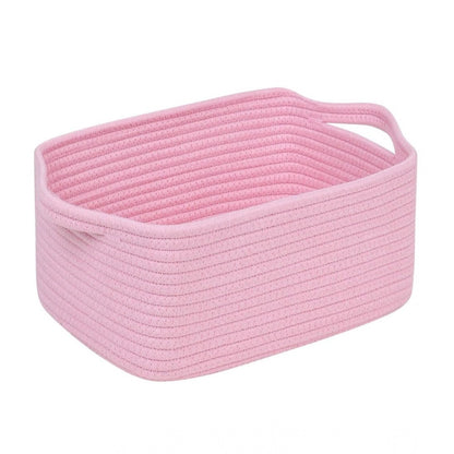 Generic Cotton Basket Pack of 1 Storage Basket For Clothes (Pink)