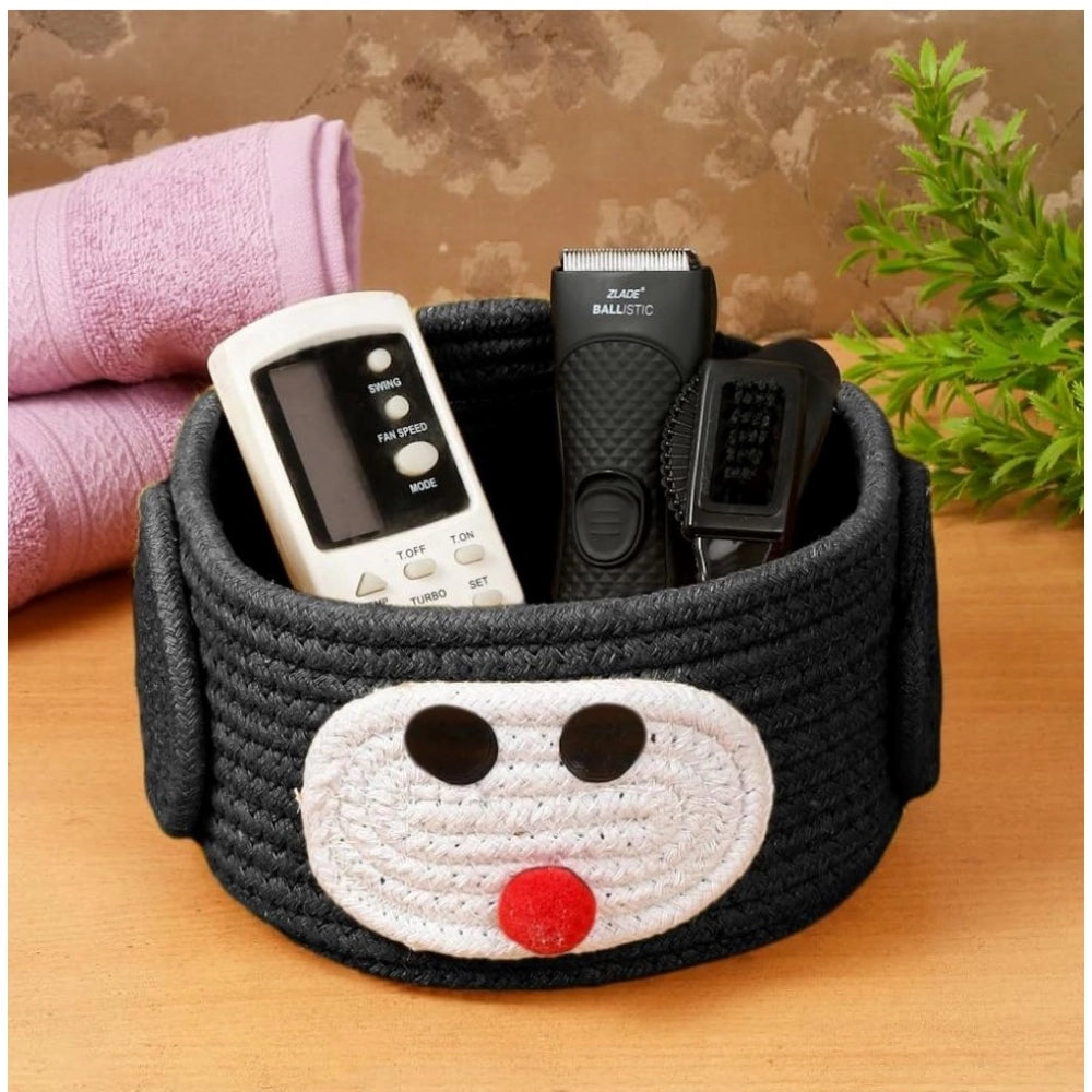Generic Cotton Pen Holder Pack of 1 Storage Basket For Clothes (Black)