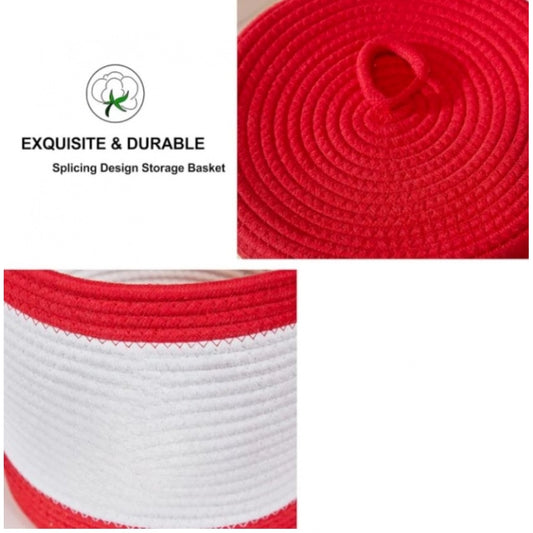 Generic Cotton Basket Pack of 1 Storage Basket For Clothes (Red)