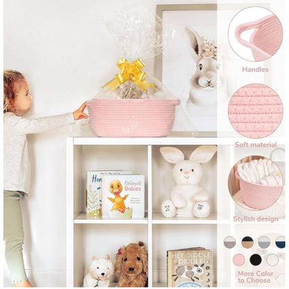 Generic Cotton Baby Gift Basket Pack of 1 Storage Basket For Clothes (Pink)