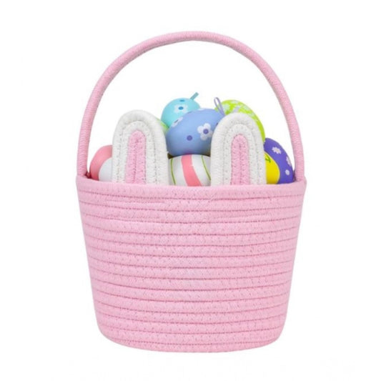 Generic Cotton Ear Toy Bucket Pack of 1 Storage Basket For Clothes (Pink)
