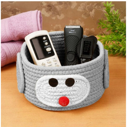 Generic Cotton Pan Holder Pack of 1 Storage Basket For Clothes (Grey)