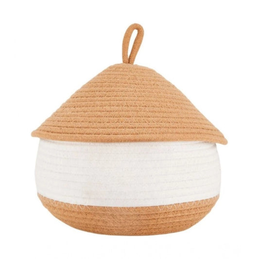 Generic Cotton Gudda Pack of 1 Storage Basket For Clothes (White)