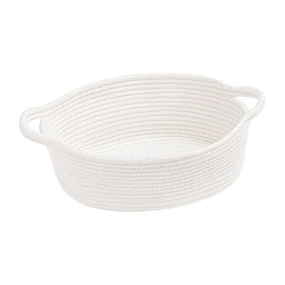 Generic Cotton Gift Basket Pack of 1 Storage Basket For Clothes (White)