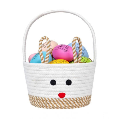 Generic Cotton Toy Bucket Pack of 1 Storage Basket For Clothes (Beige)