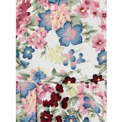 Generic Girl's Polyester Crepe Printed Short Sleeve Round Neck Dress (Multicolor)