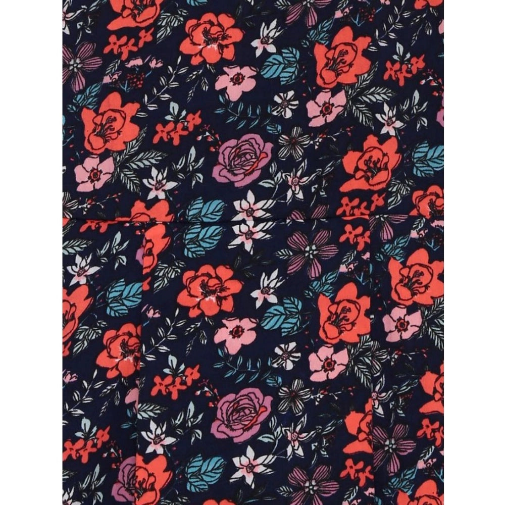 Generic Girl's Polyester Crepe Embellished Sleeveless Round Neck Dress (Multicolor)