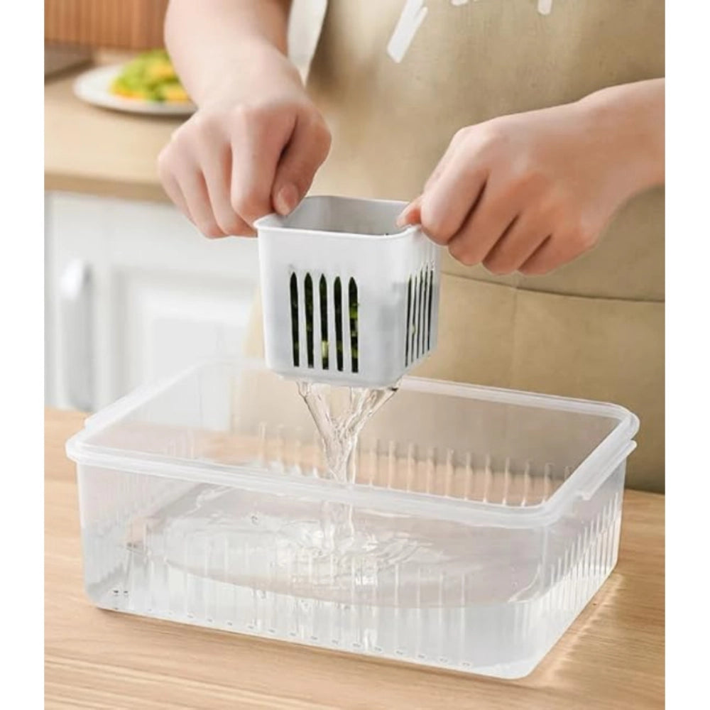 Generic Plastic Food Storage Box With Lid And 6 Compartments