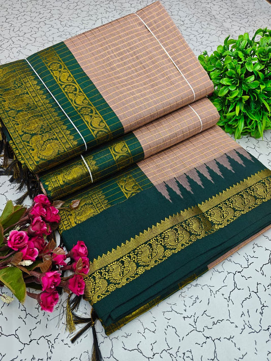 Kalyani Cotton Checked Saree BM031