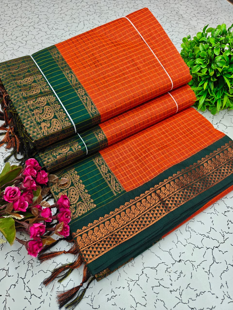 Kalyani Cotton Checked Saree BM034