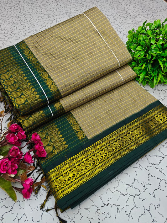 Kalyani Cotton Checked Saree BM039