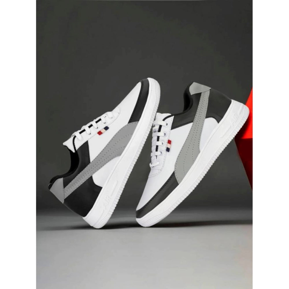 Generic Men's Casual Synthetic Lace-ups Casual Shoes (White)