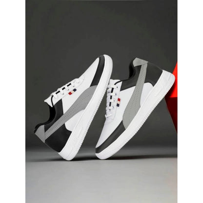 Generic Men's Casual Synthetic Lace-ups Casual Shoes (White)