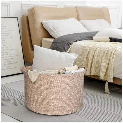 Generic Cotton Kidi 14x12 Inch Pack of 1 Storage Basket For Clothes (Kidi)