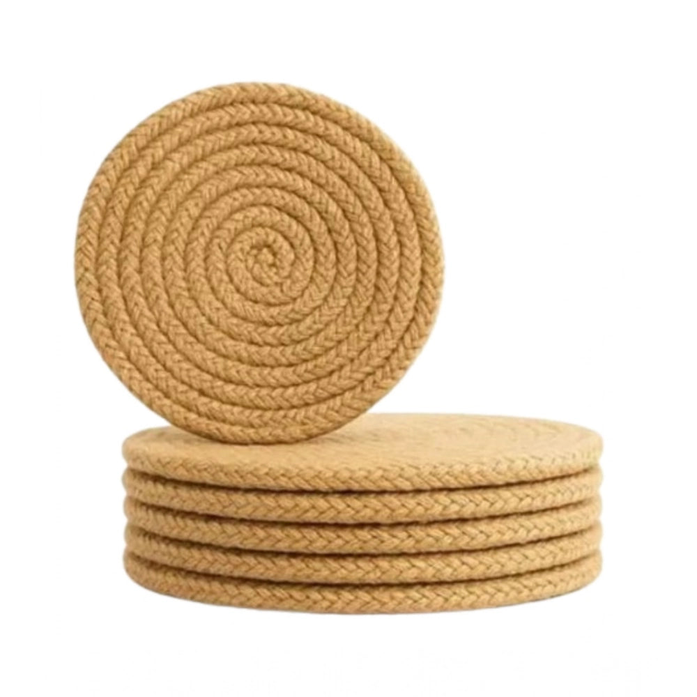 Generic Cotton 6 Pcs Set Tea Coaster 6 Pcs Set (Beige)