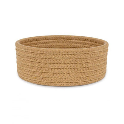 Generic Cotton 8x3 Inch Round 1 Pcs Bedside Organizer (Beige)