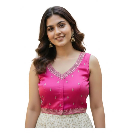 Generic Women's Zimmi Choo Sequin Work V-Neck Padded Blouse (Pink 38 Ready (Self Alterable 36–40)