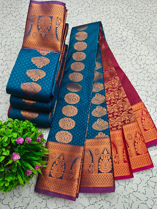 Embose  Saree'S,  Contrast Pallu & Blouse EM002