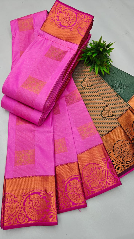 Embose  Saree'S,  Contrast Pallu & Blouse EM005