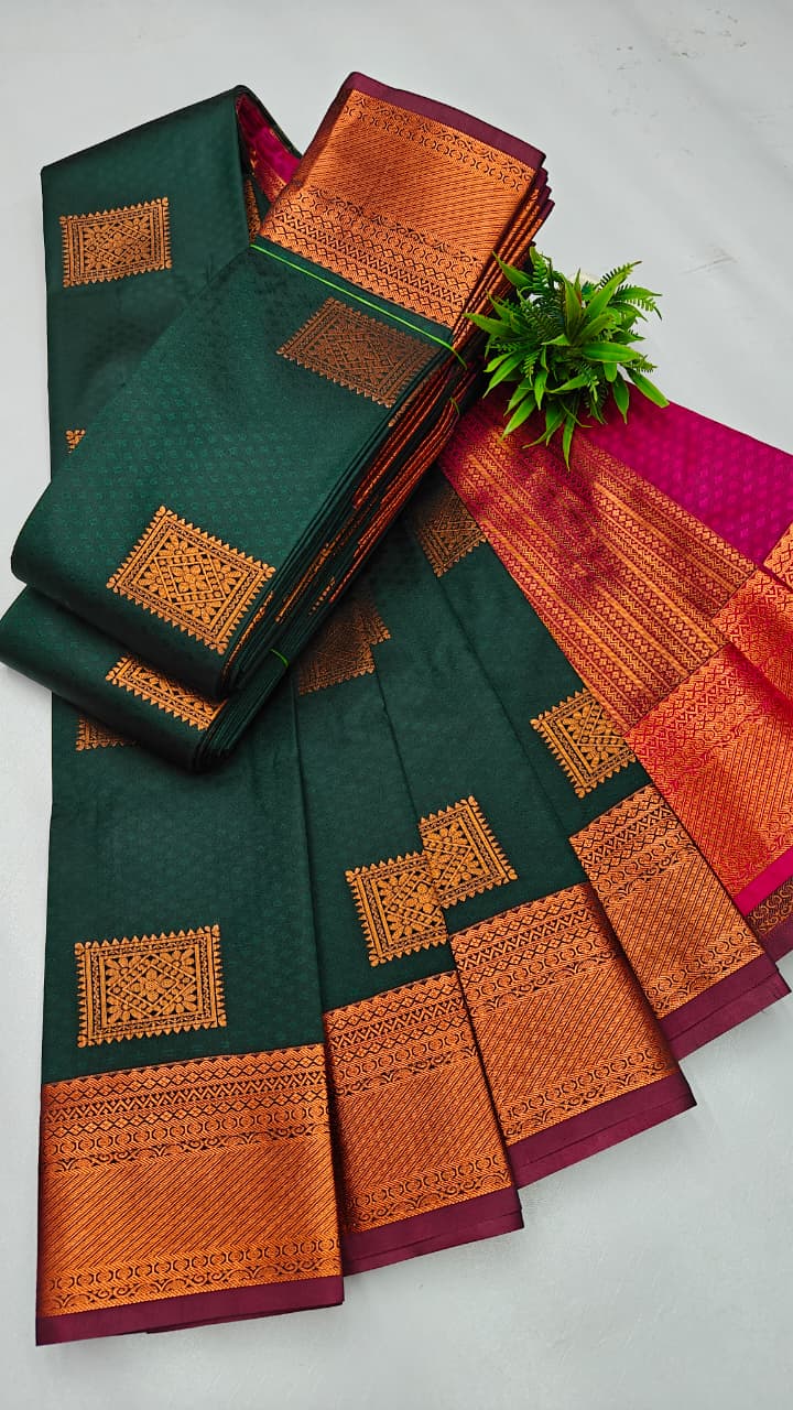 Embose  Saree'S,  Contrast Pallu & Blouse EM004