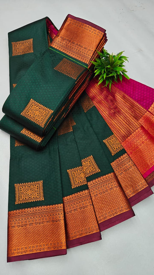 Embose  Saree'S,  Contrast Pallu & Blouse EM004